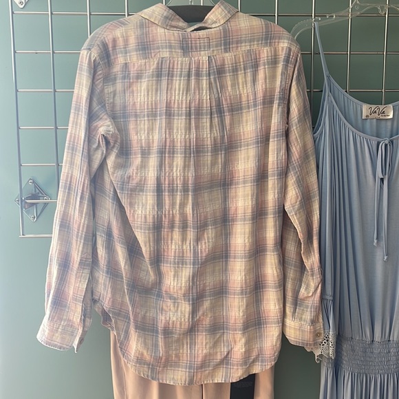 Pastel plaid NWT Current Elliott Boyfriend Shirt NWT - Picture 6 of 10